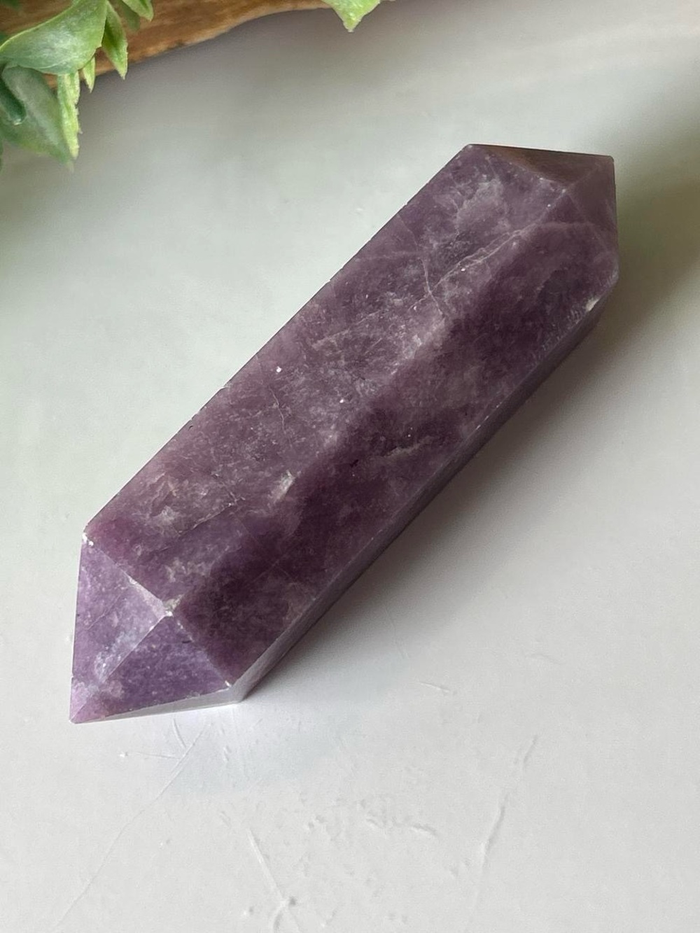 💎 Lepidolite double terminated crystal point 3.5”